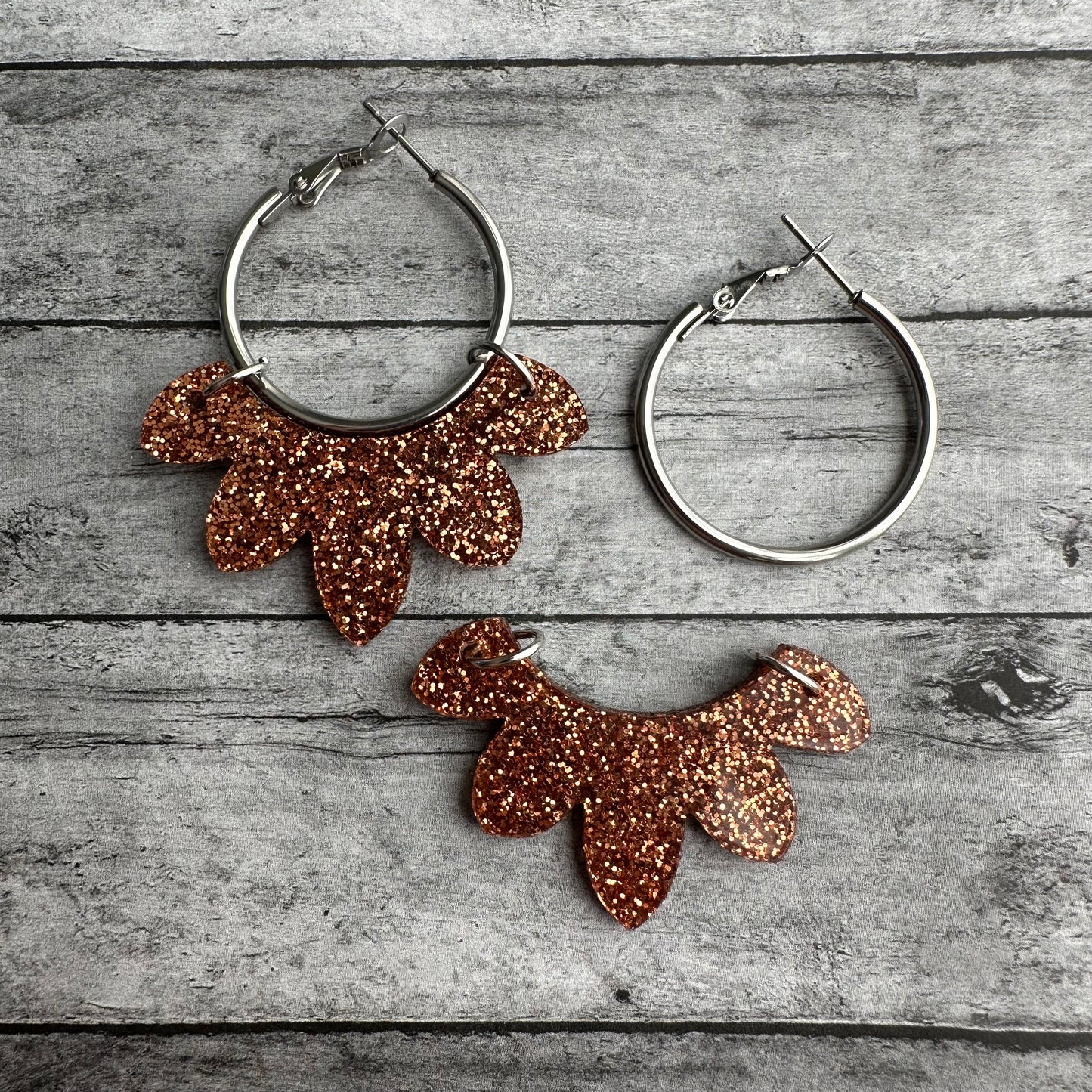 Pumpkin Spice Glitter Interchangeable Hoop