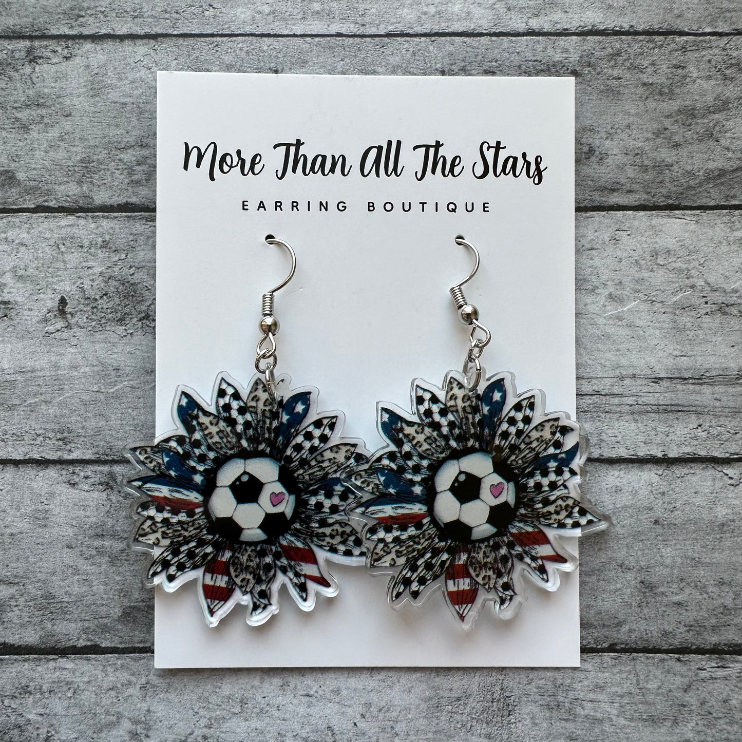 Soccer Sunflower Earrings