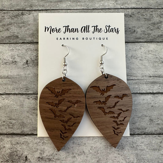 Wood Bat Earrings