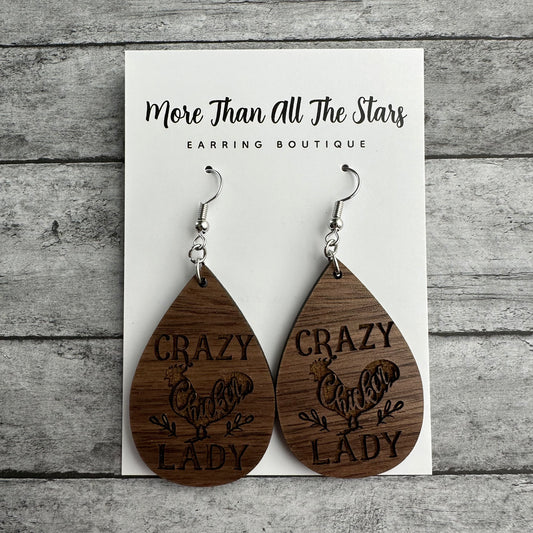 Crazy Chicken Lady Earrings