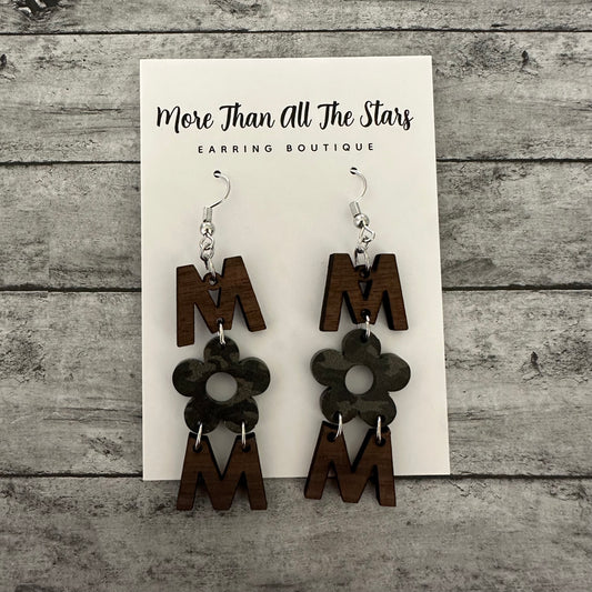 Flower Camo Mom Earrings