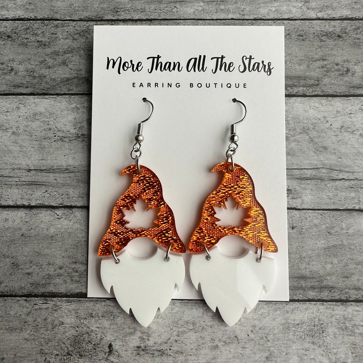 Fall Leaf Gnome Earrings