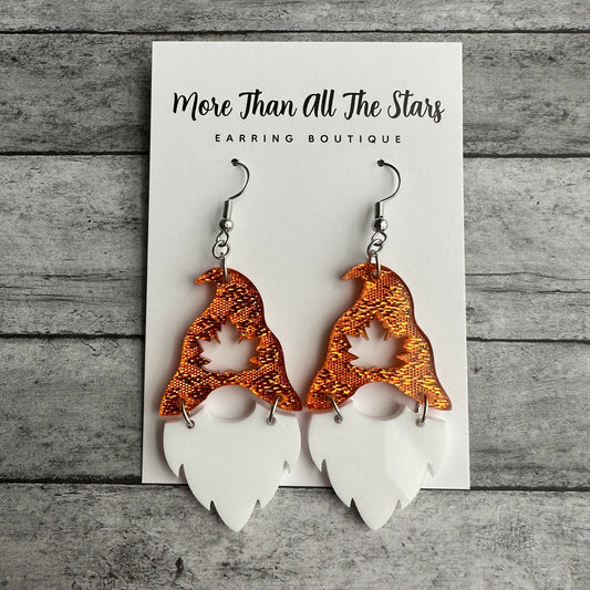 Fall Leaf Gnome Earrings