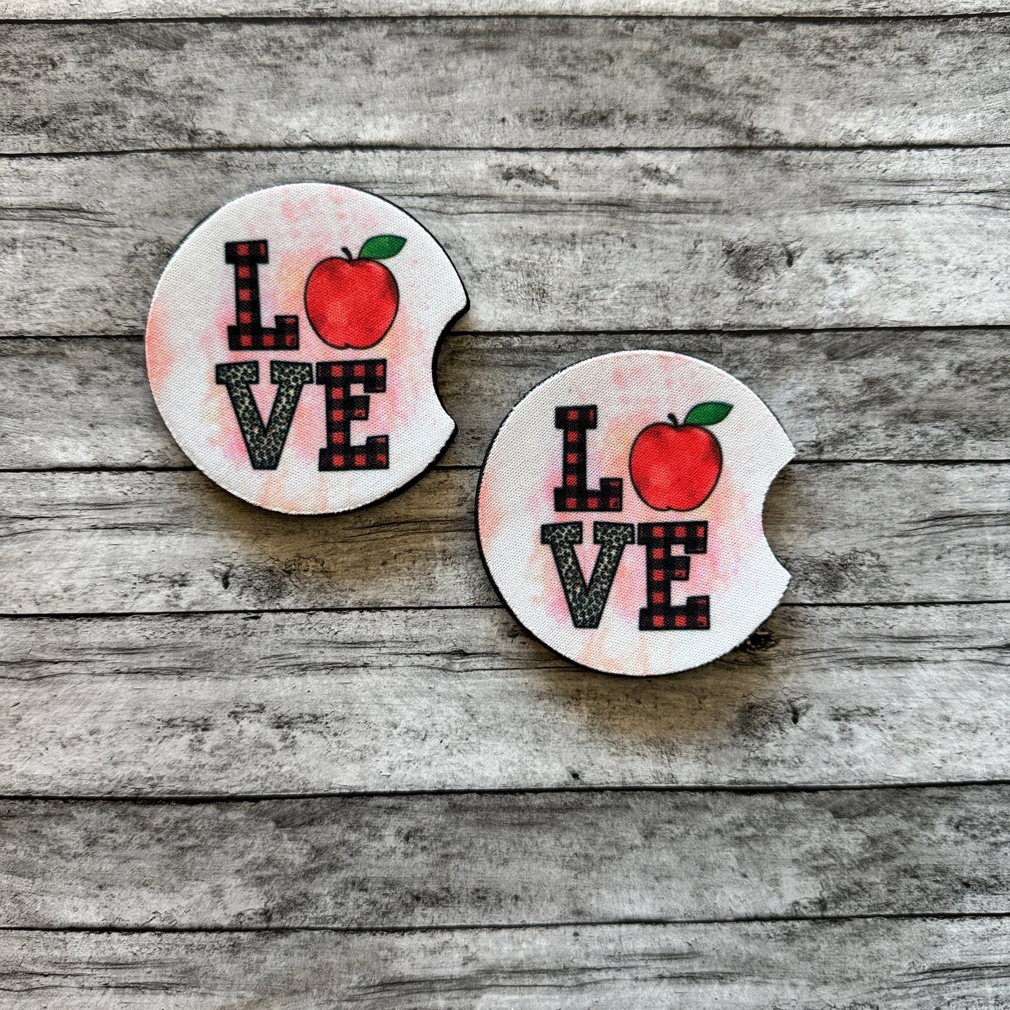Plaid Teacher Neoprene Car Coaster