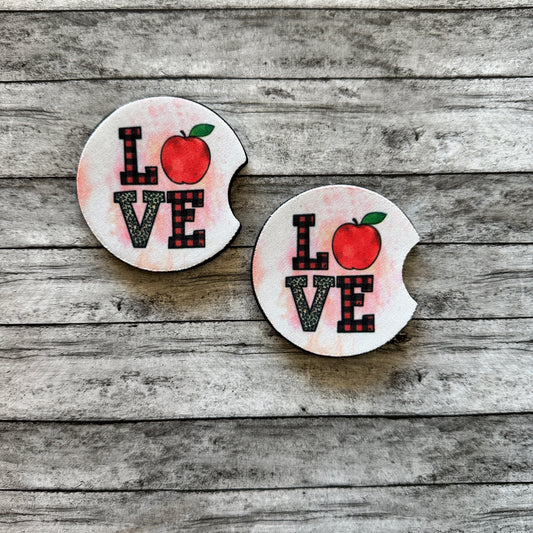Plaid Teacher Neoprene Car Coaster