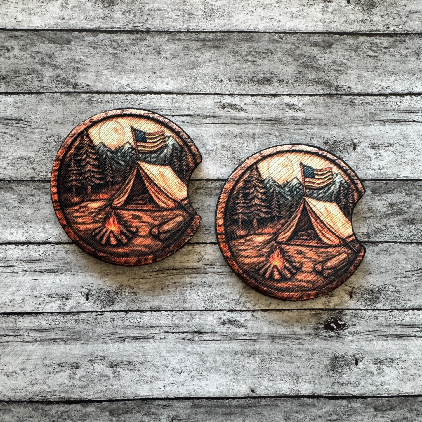 Camping Neoprene Car Coaster