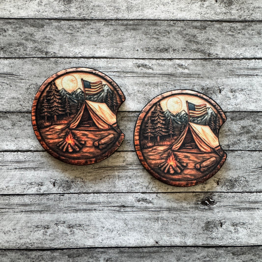Camping Neoprene Car Coaster