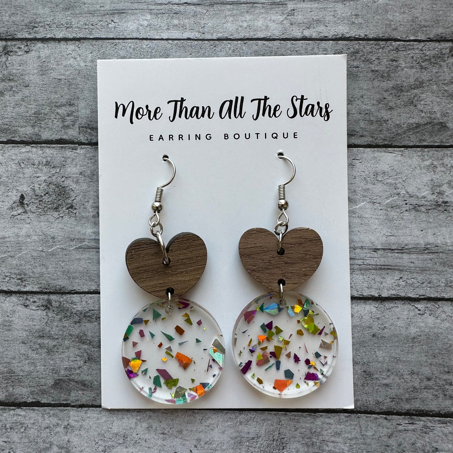 Valentine’s Day Confetti and Heart Earrings