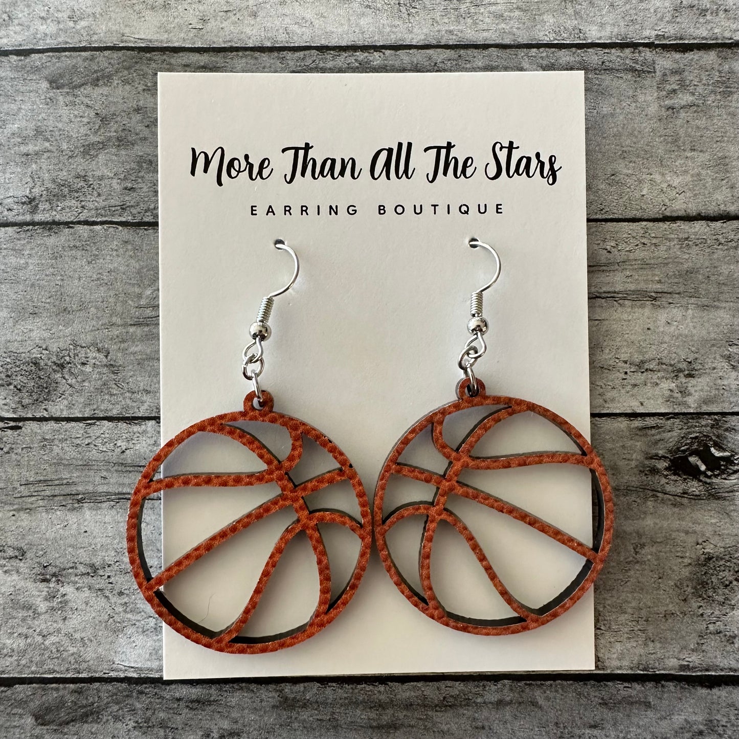 Basketball Textured Cutout Earrings