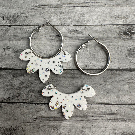 Iridescent Snowflake Interchangeable Hoop