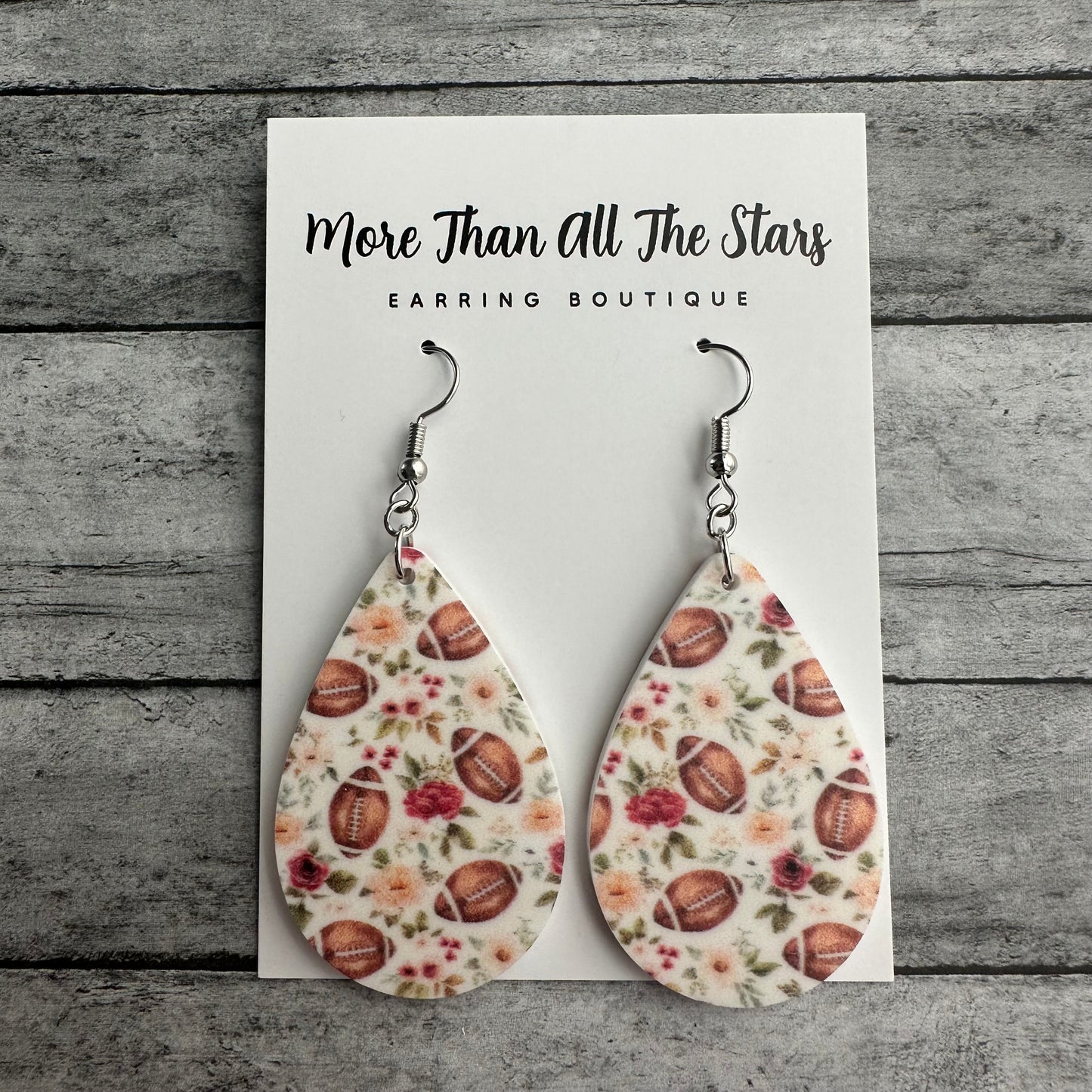 Floral Football Earrings