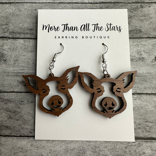 Pig Head Earrings