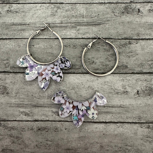 Purple Floral Interchangeable Hoop