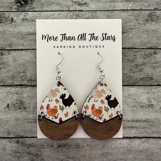 Chicken Split Teardrop Earrings