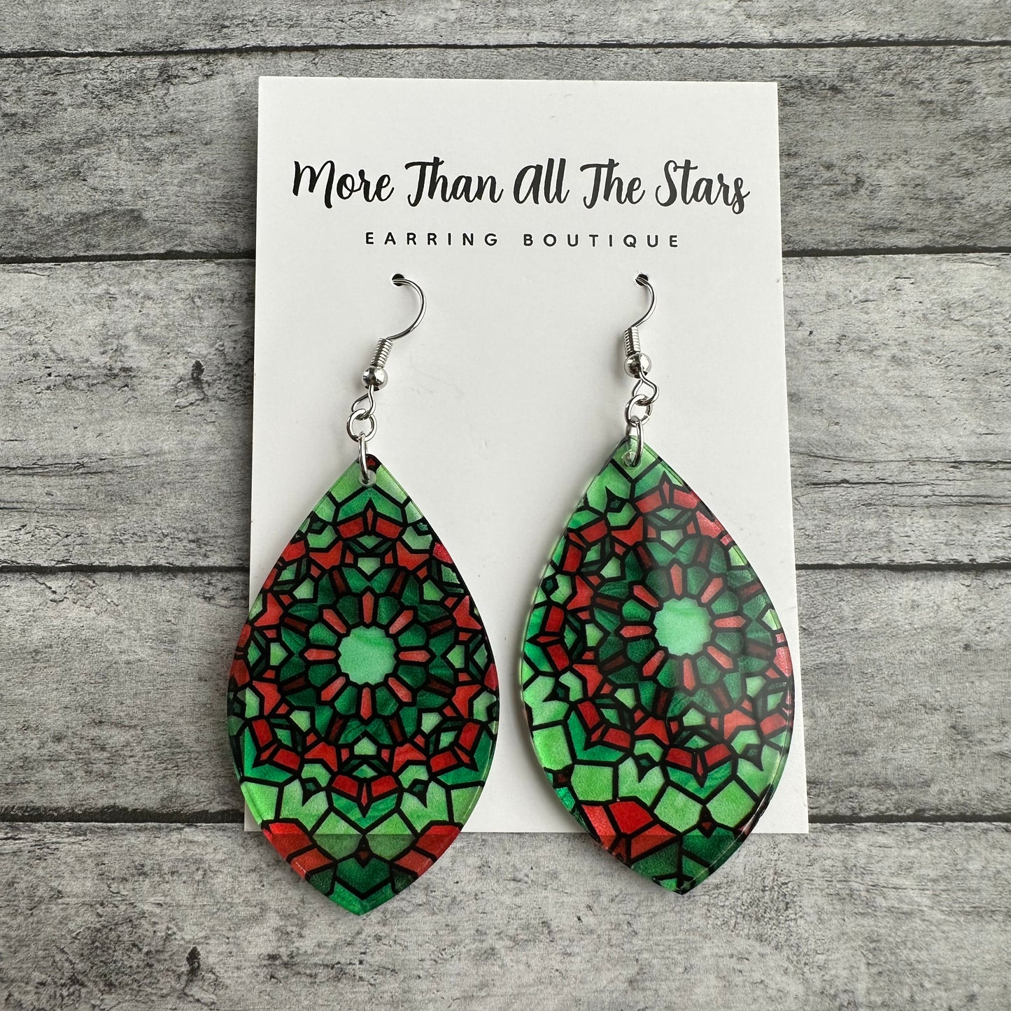 Christmas Stained Glass Earrings