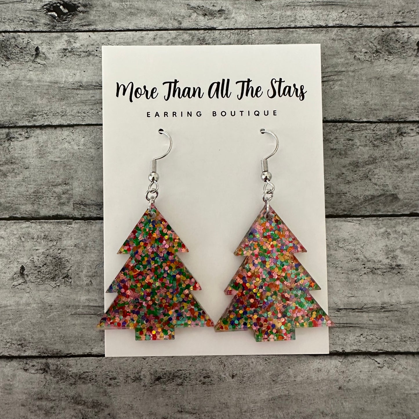 Glitter Tree Earrings