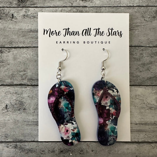 Floral Flip Flop Earrings
