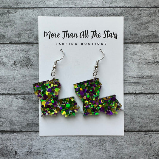 Mardi Gras Louisiana Earrings