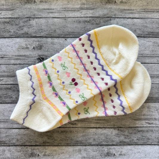 Women’s Multi Striped Off White Socks