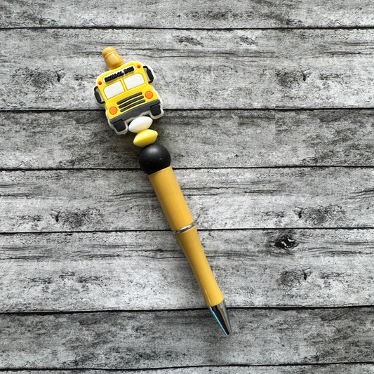 School Bus Beaded Pen