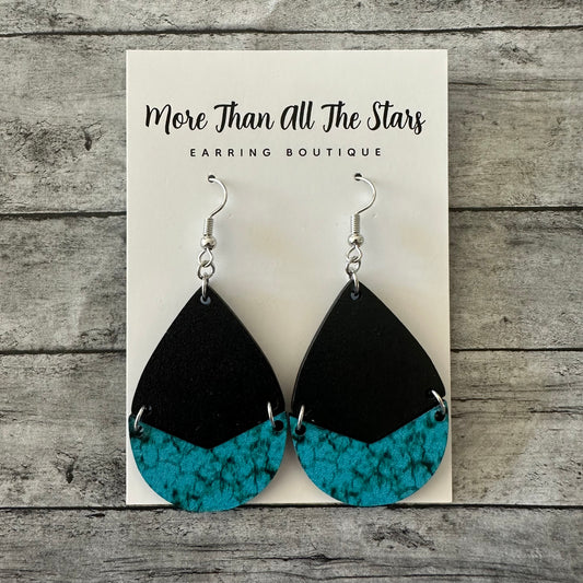 Turquoise Split Teardrop Earrings