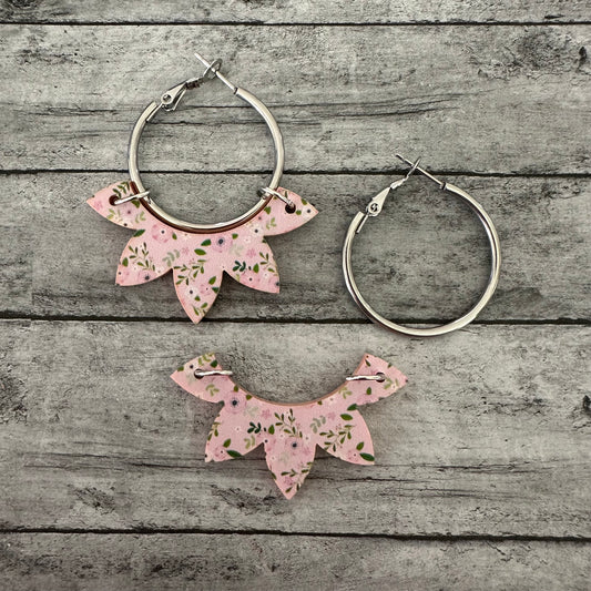 Pink Floral Interchangeable Hoop