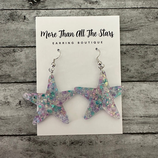 Mermaid Glitter Starfish Earrings