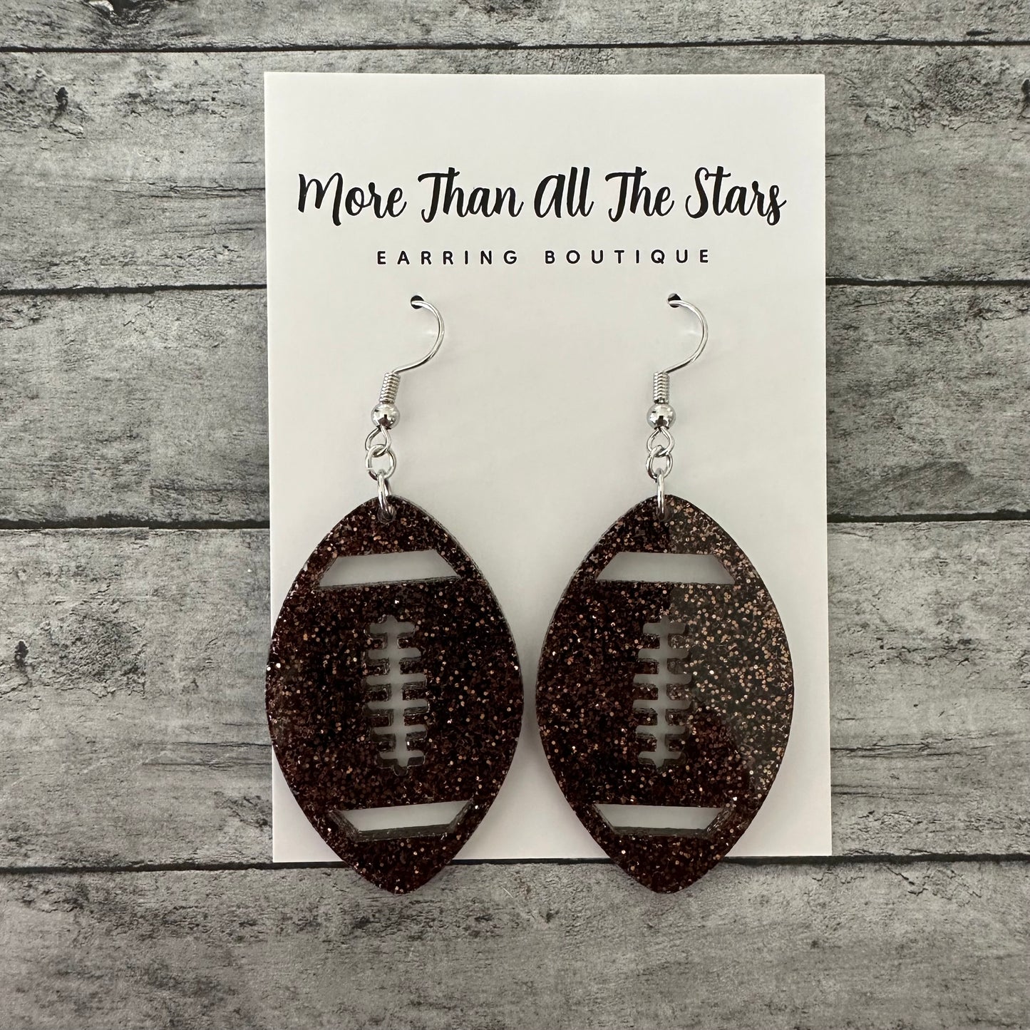 Football Glitter Earrings