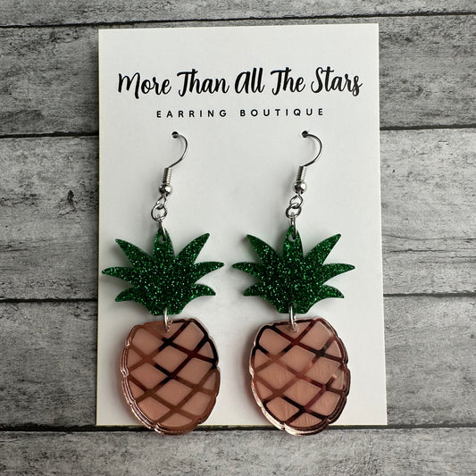 Rose Gold Pineapple Earrings