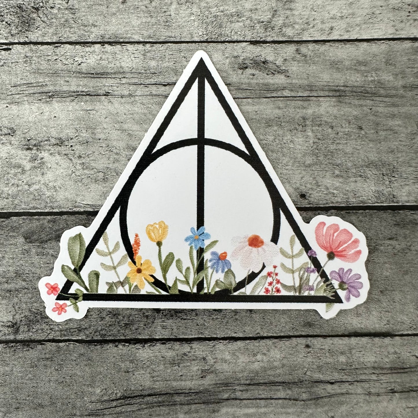 Floral Deathly Hallows Sticker