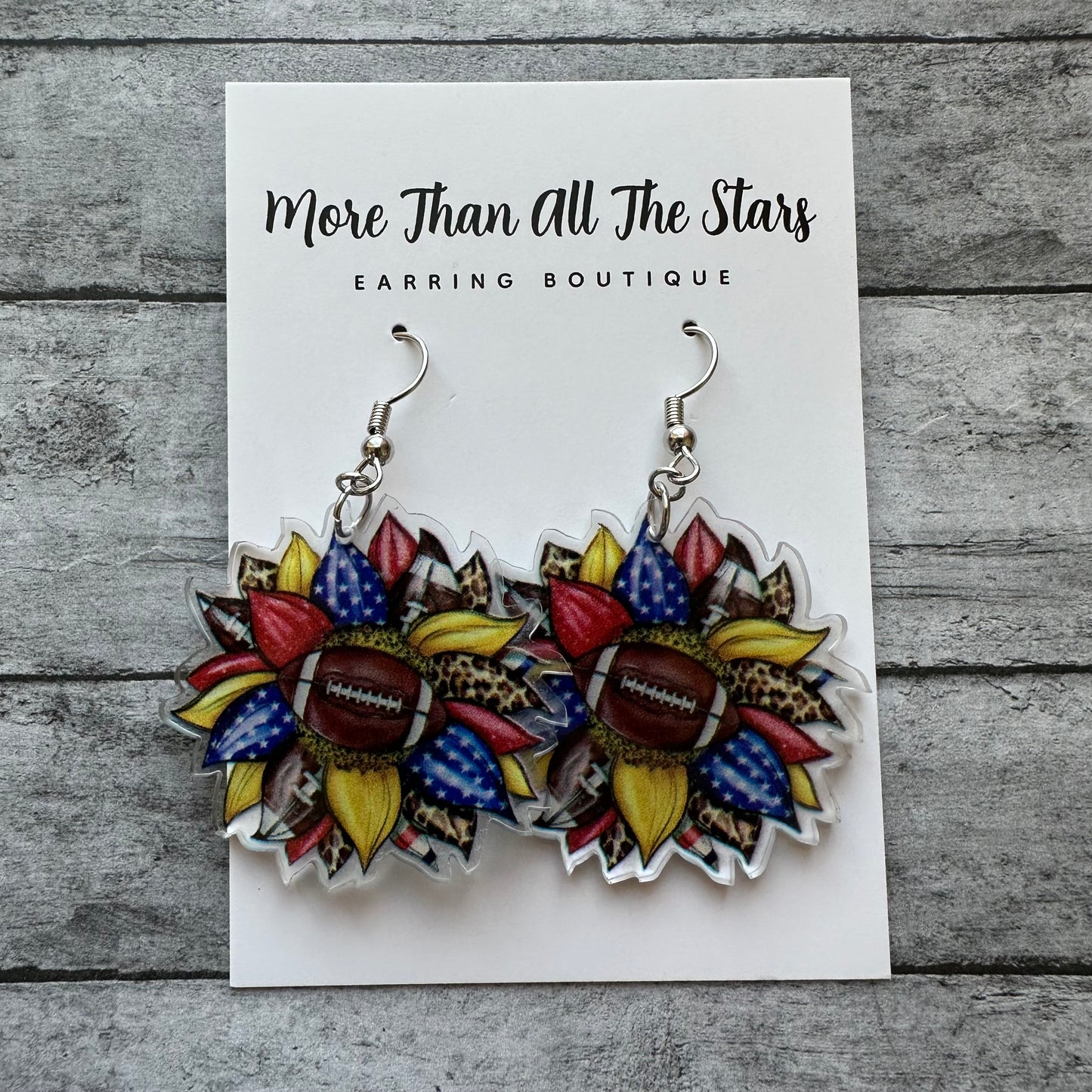 Football Sunflower Earrings