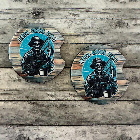 Reel Cool Dad Neoprene Car Coaster