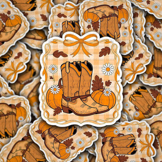 Fall Cowboy Boots Sticker