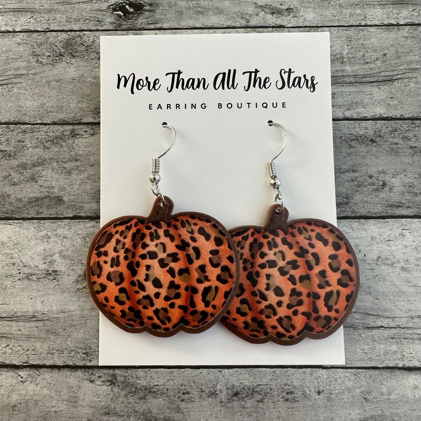 Orange Leopard Pumpkin Earrings