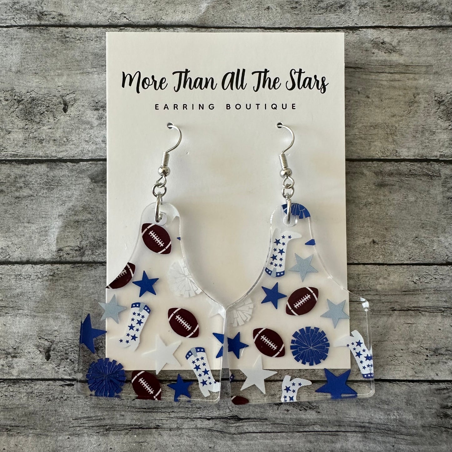 Texas Football Cow Tag Earrings