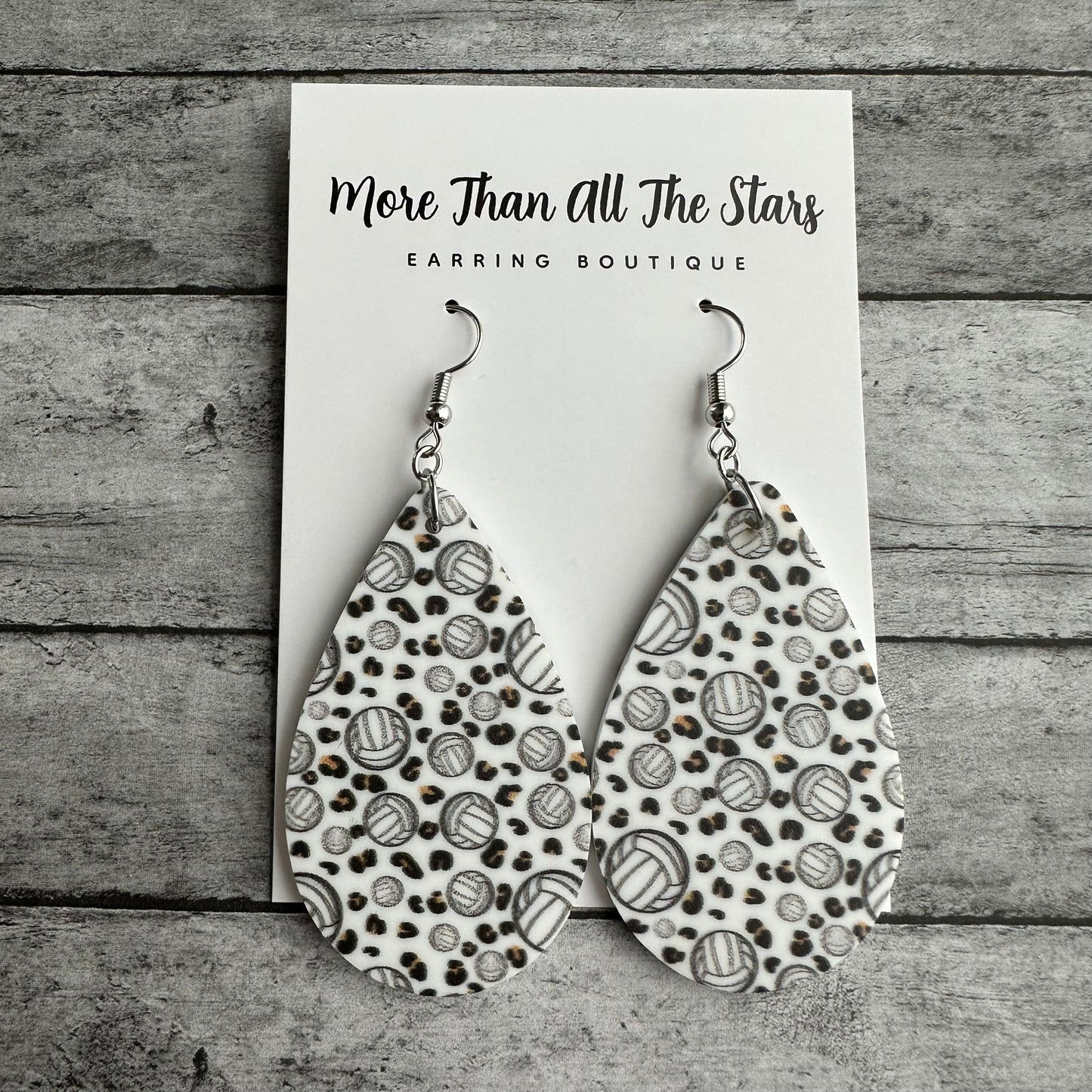 Volleyball Leopard Earrings