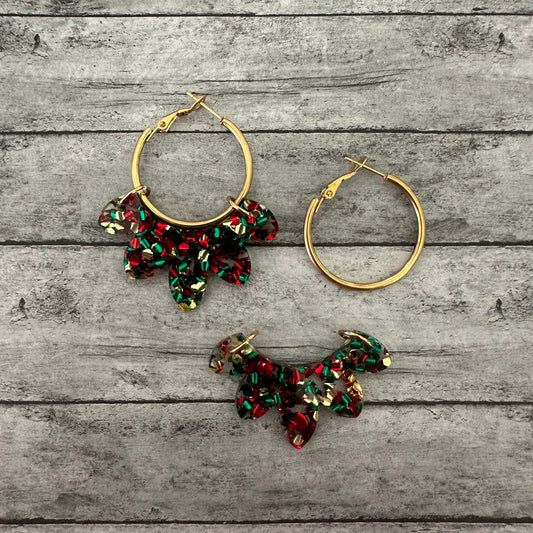 Christmas Chunky Glitter Interchangeable Hoop