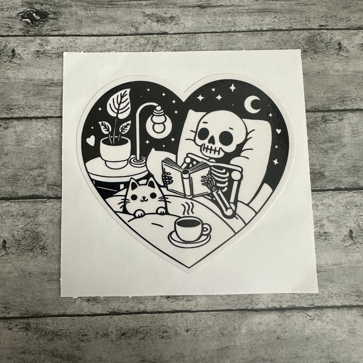 Reading Skeleton Sticker
