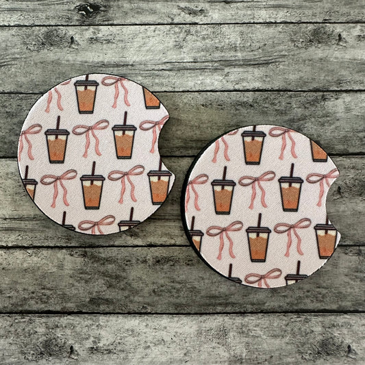 Latte Neoprene Car Coaster
