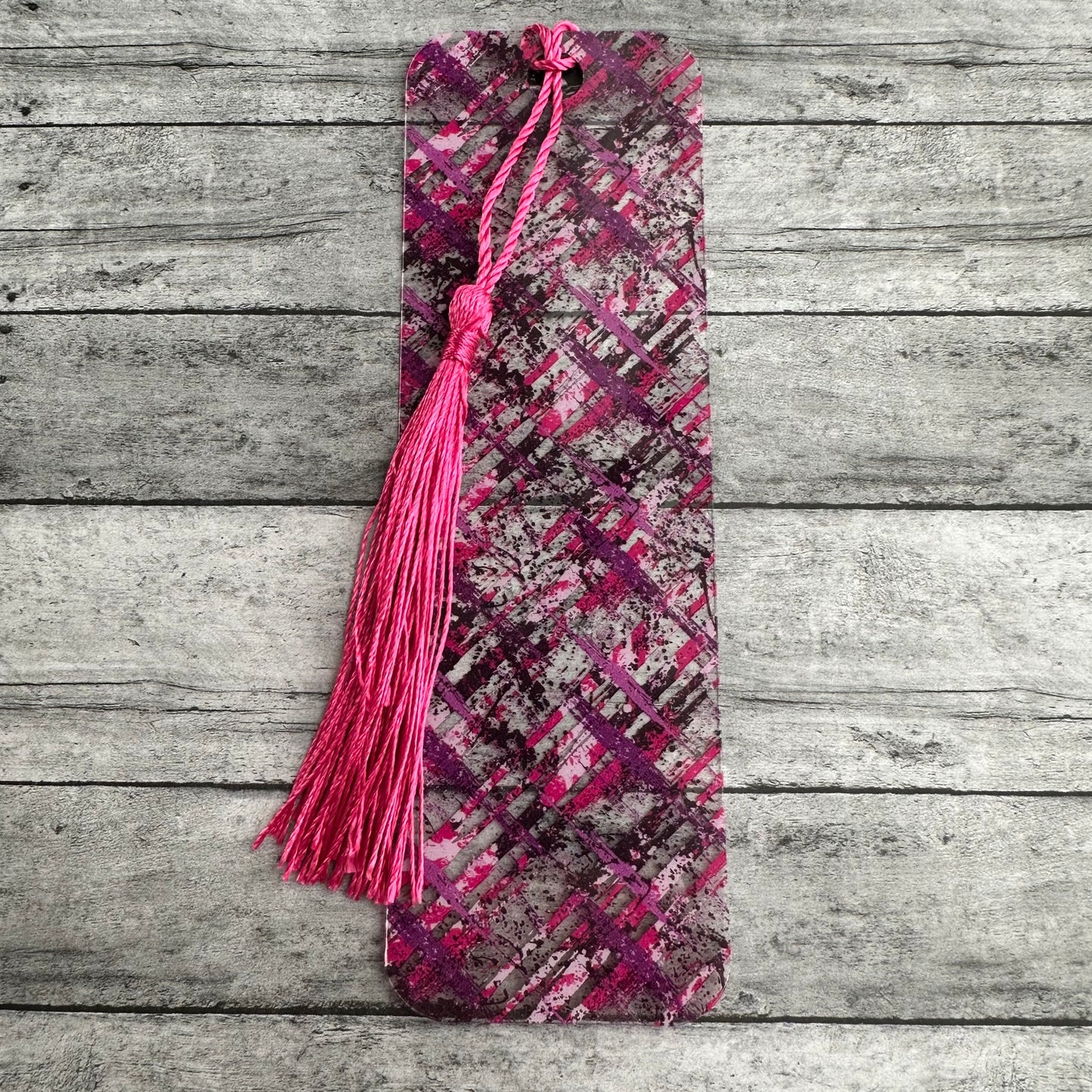 Purple Plaid Bookmark