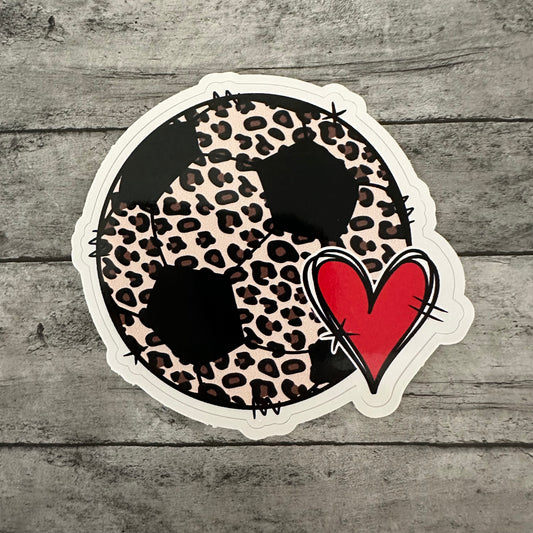 Leopard Soccer Ball Sticker