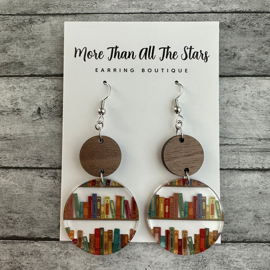 Book Circle Earrings