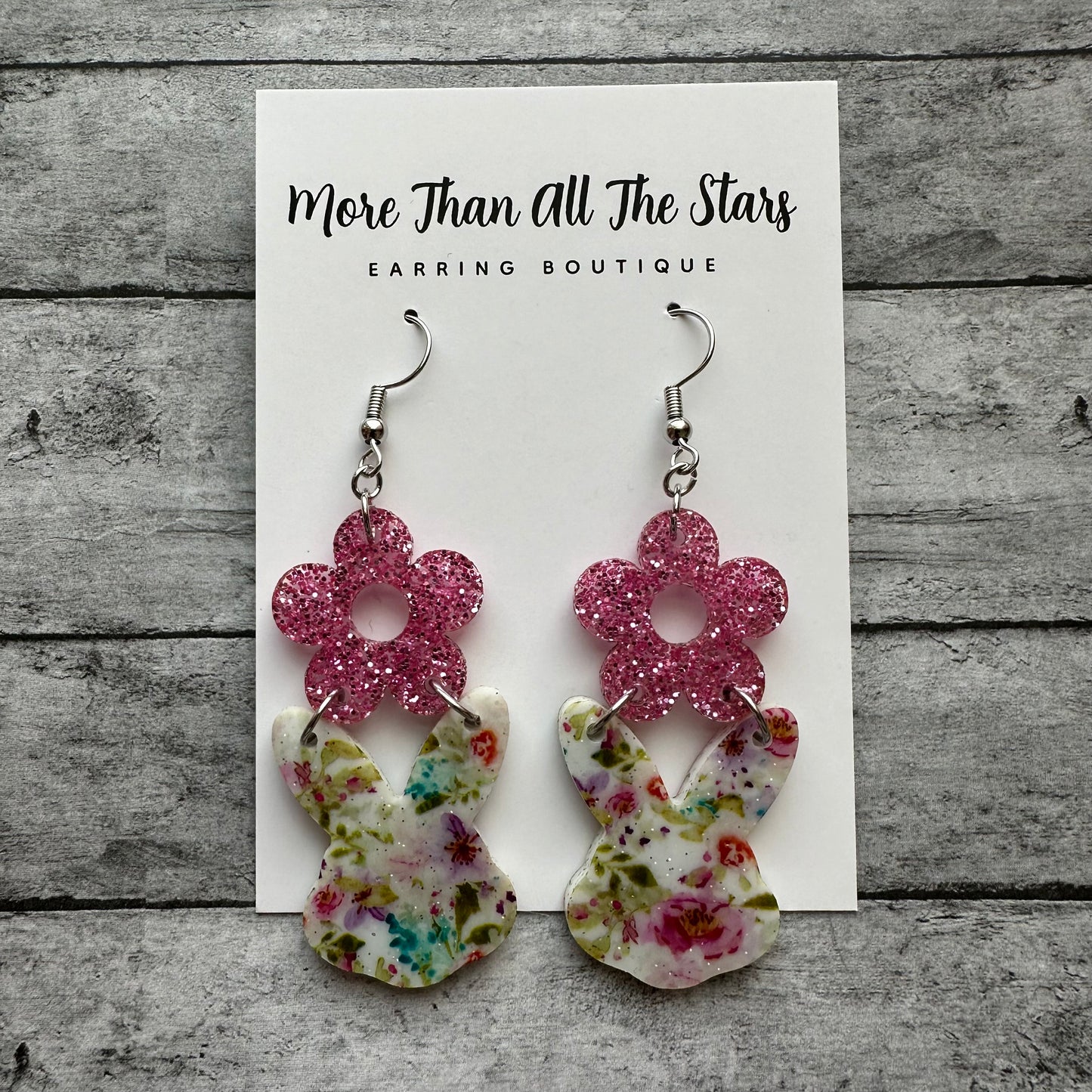 Easter Floral Bunny Earrings