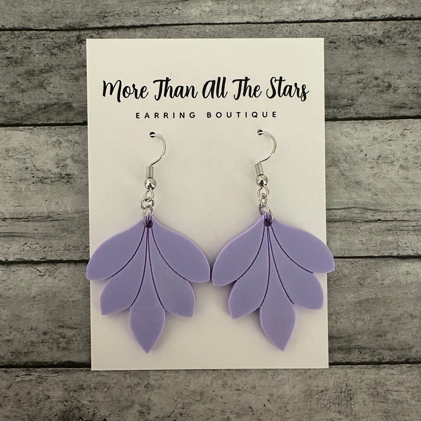 Purple Chunky Leaf Earrings