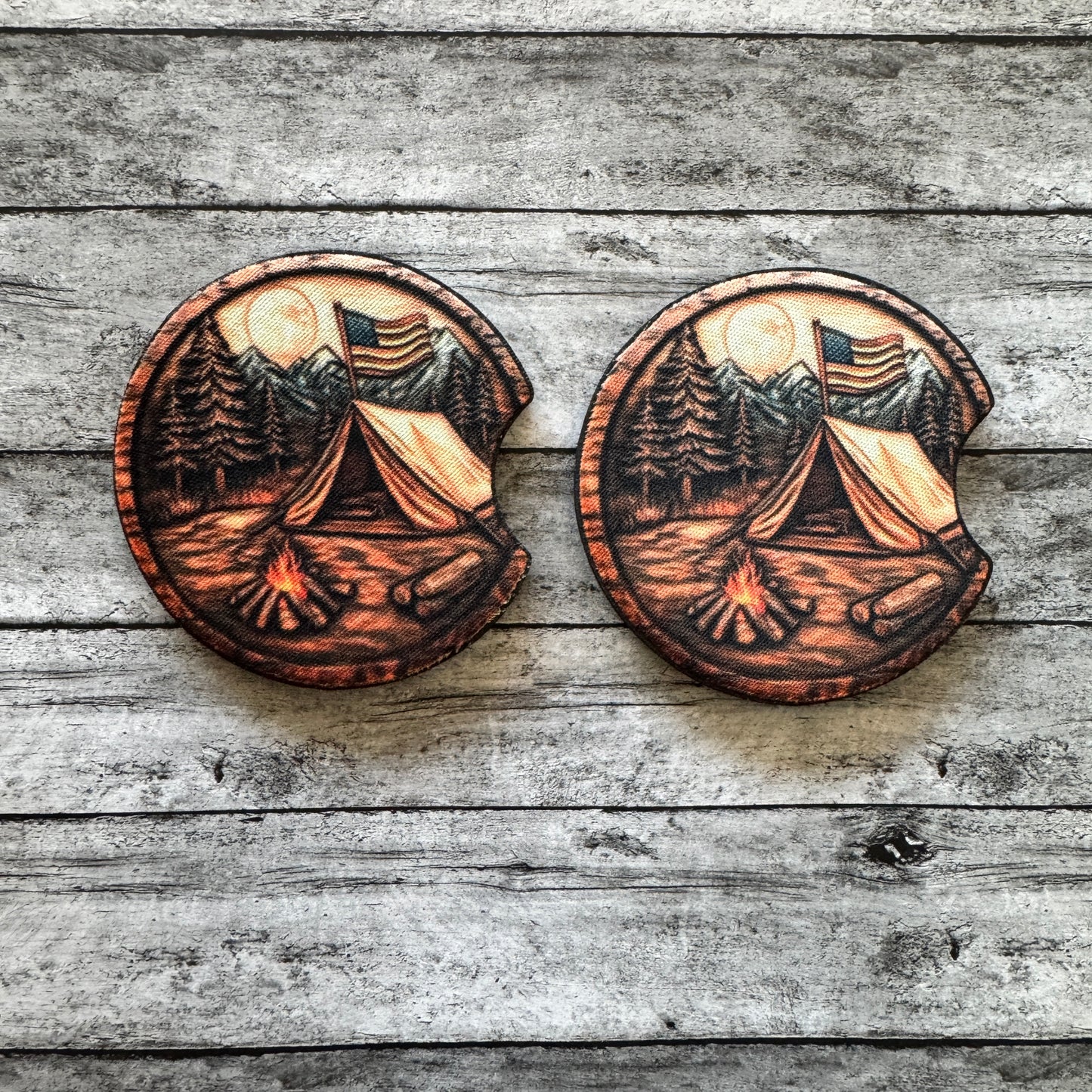 Camping Neoprene Car Coaster