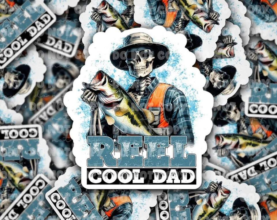 Reel Cool Dad Sticker
