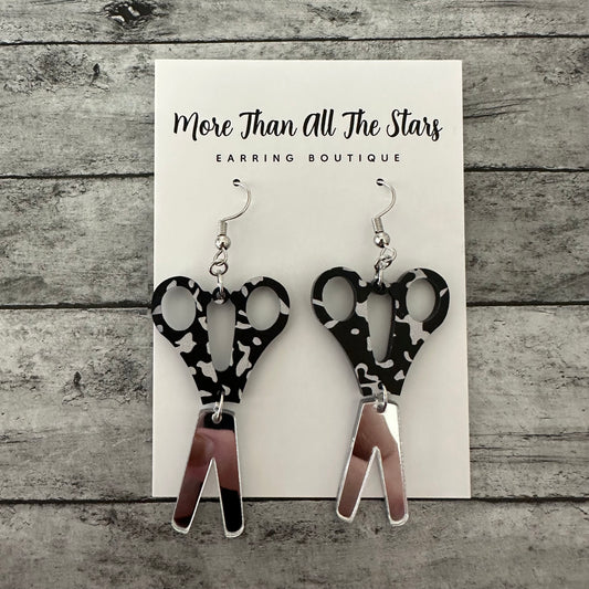 School Notebook Scissor Earrings