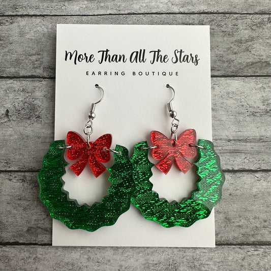 Christmas Wreath Earrings