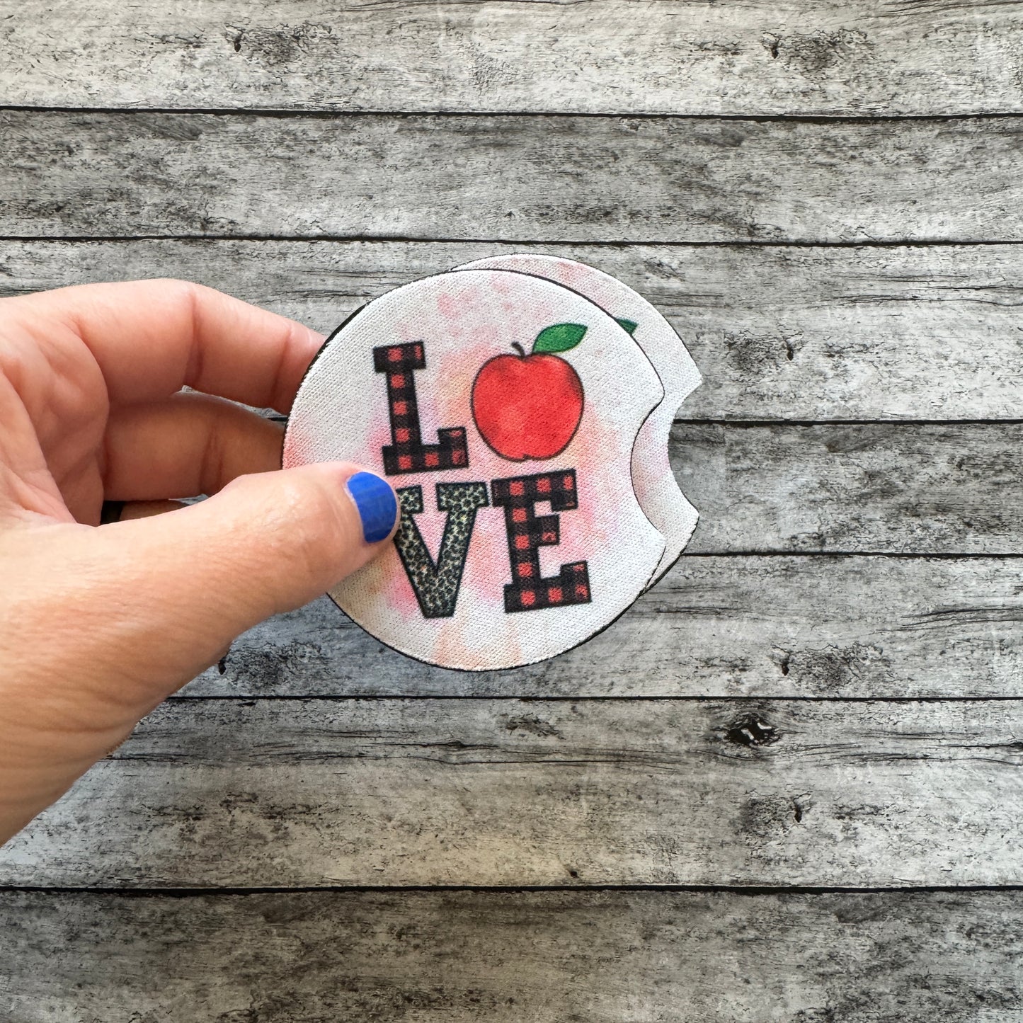 Plaid Teacher Neoprene Car Coaster