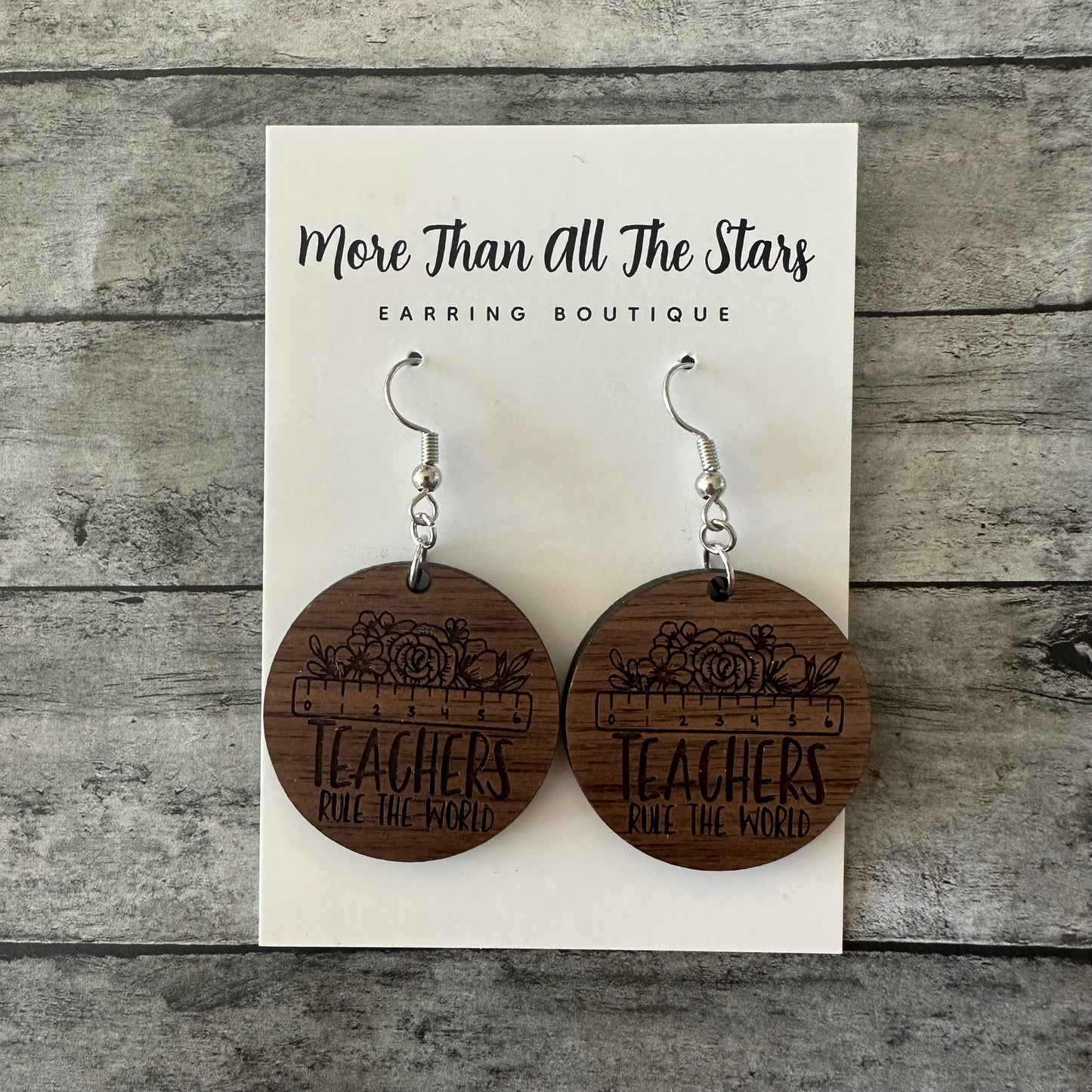 Teachers Rule The World Earrings